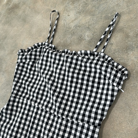 Black and White Gingham Mini Dress - Picture 3 of 12